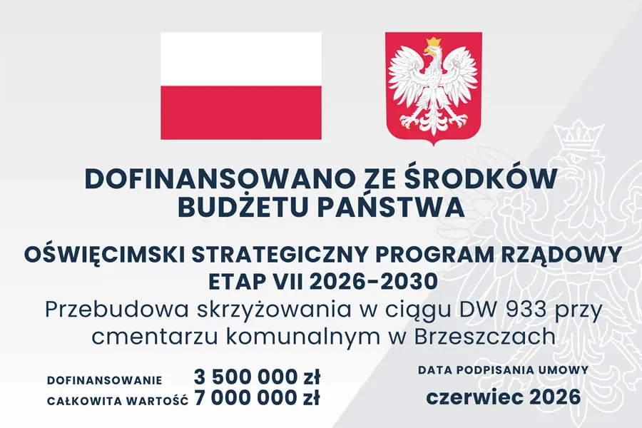 Przebudowa skrzyżowania w ciągu DW 933 przy cmentarzu komunalnym w Brzeszczach