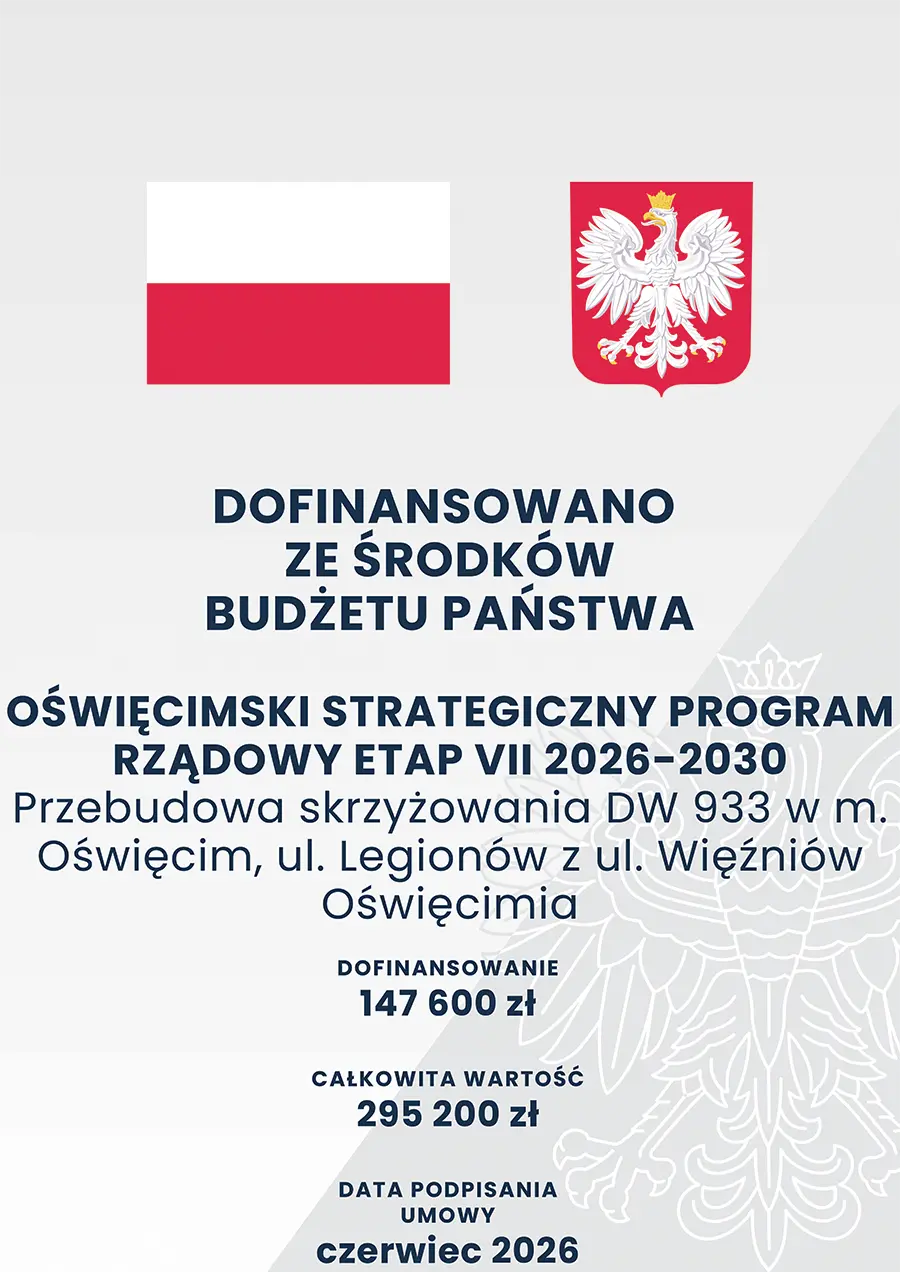 Przebudowa skrzyżowania DW933 w m. Oświęcim, ul. Legionów z ul. Więźniów Oświęcimia